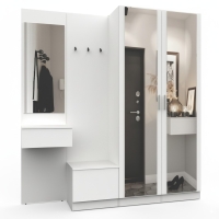 Набор мебели для прихожей "Марсель-109" МР 01-109 В2160 Ш2000 Г420 (ЛДСП Белый премиум)